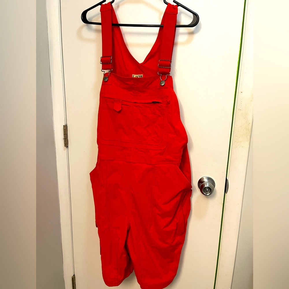 Duluth trading company heirloom garden short overalls size L